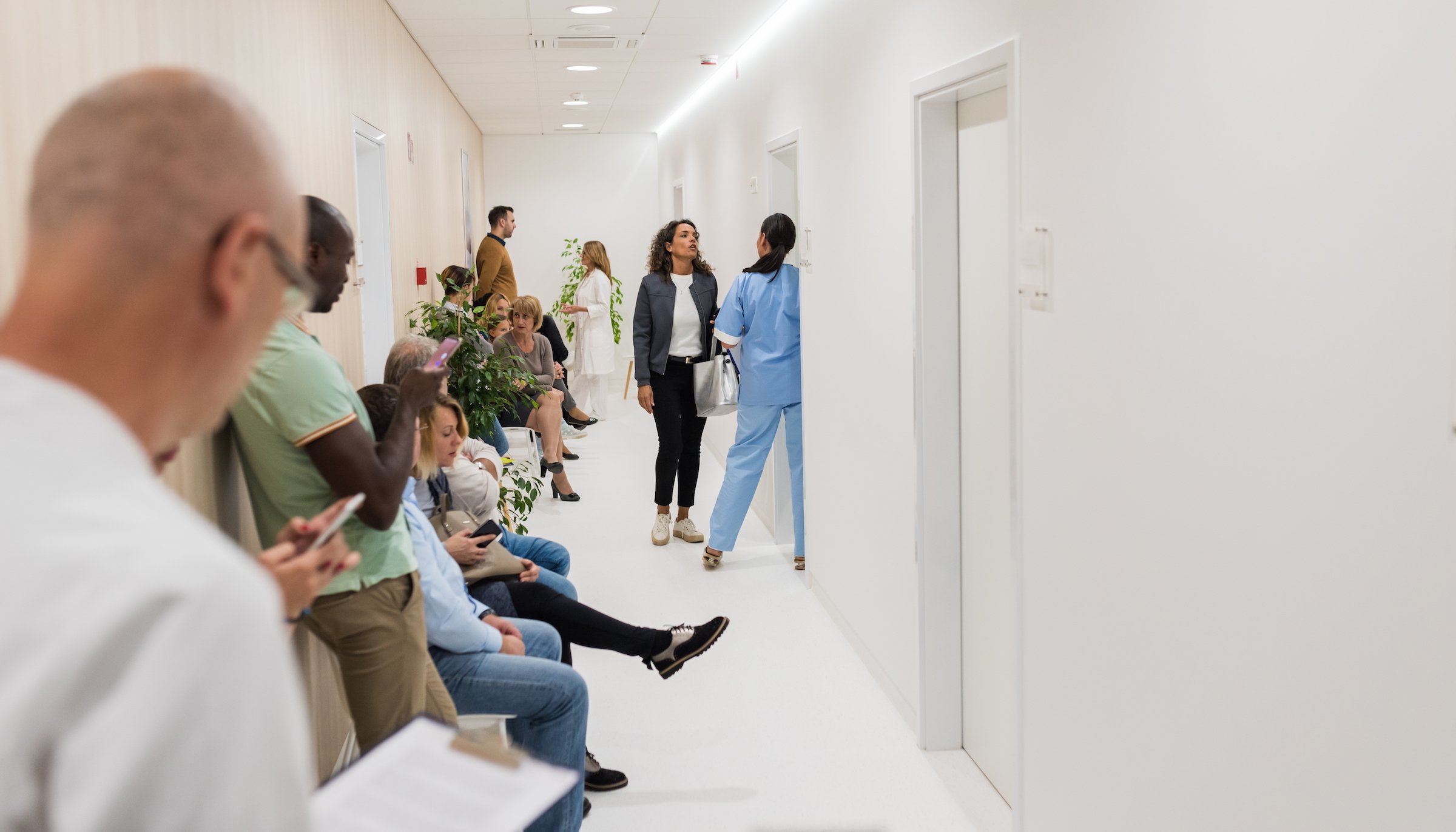 Waiting room in a busy medical practice