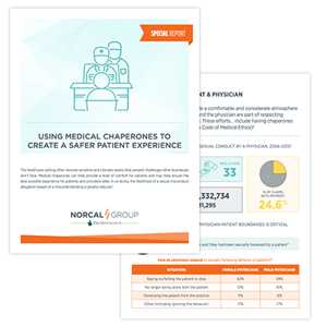 Thumbnail of the special report on using medical chaperones to create a safer patient experience